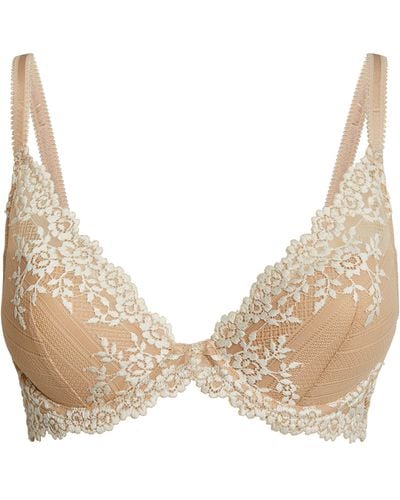 Wacoal Embrace Lace Underwired Plunge Bra - Natural