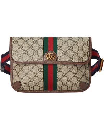 Gucci Small Gg Supreme Ophidia Belt Bag - Brown