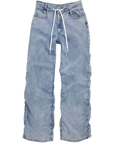 WOOYOUNGMI Ruched-detailing Straight Jeans - Blue