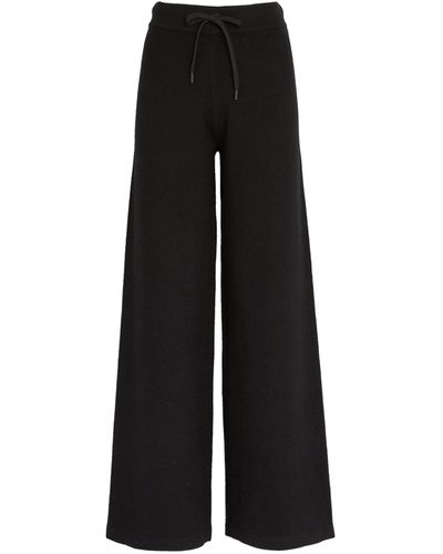 Yves Salomon Knitted Wide-leg Sweatpants - Black