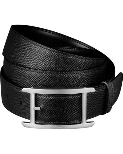 Cartier Leather Tank De Reversible Belt - Black