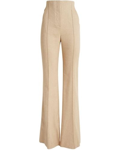 Veronica Beard Linen-blend Komi Tailored Trousers - Natural