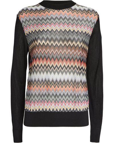 Missoni Cotton-blend Zigzag Sweater - Gray