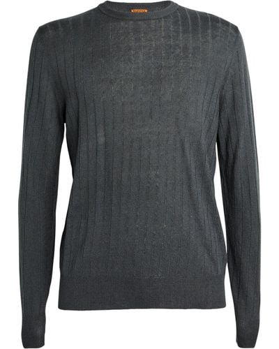 Barena Linen-cotton Rib-knit Jumper - Grey