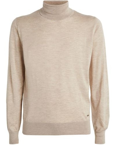 Brioni Cashmere-silk Rollneck Sweater - Natural