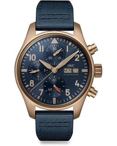IWC Schaffhausen Bronze Pilot's Chronograph Watch 41mm - Blue