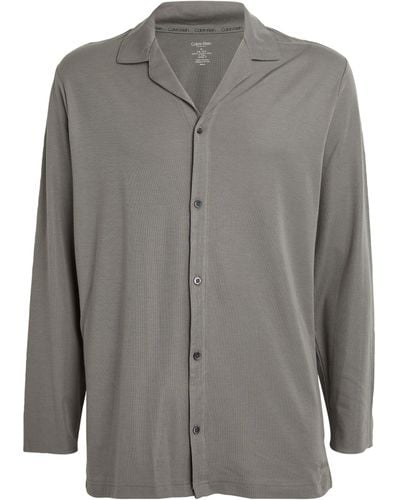 Calvin Klein Lounge Pajama Shirt - Gray