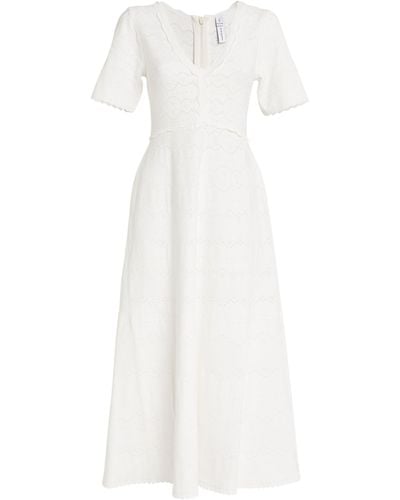 Needle & Thread Recycled Viscose Lace Knit Gown - White