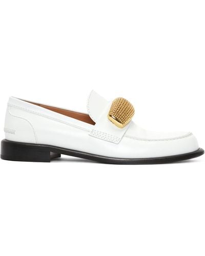 JW Anderson Leather Moccasin Loafers - White
