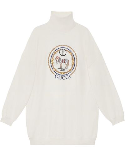 Gucci Embroidered High-neck Jumper - White
