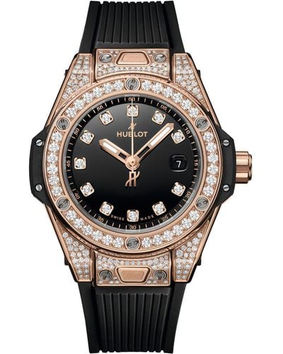 Hublot King Gold And Pavé Diamond Big Bang One Click Watch 33mm - Black