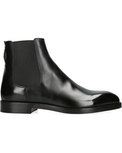 Zegna Leather Torino Chelsea Boots - Black