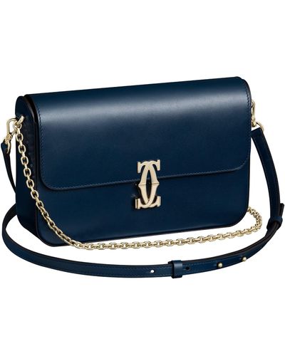 Cartier Small Leather C De Shoulder Bag - Blue