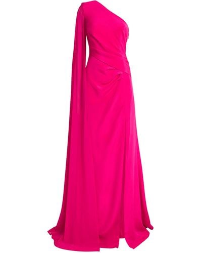 Roland Mouret Silk Asymmetric Gown - Pink
