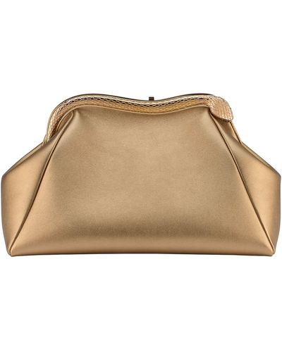 BVLGARI Leather Serpentine Pouch - Natural
