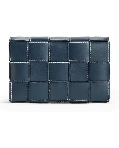Bottega Veneta Medium Leather Cassette Cross-body Bag - Blue