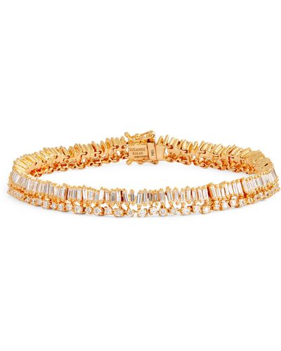 Suzanne Kalan Yellow Gold And Diamond Fireworks Tennis Bracelet - Metallic