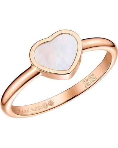 Chopard Rose Gold And Mother-of-pearl My Happy Hearts Ring - Metallic