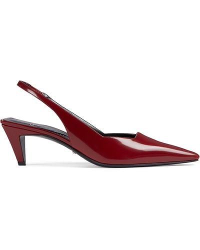 Gucci Leather Slingback Court Shoes 50 - Red