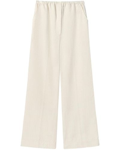 Loewe Silk-cotton Pyjama-style Trousers - White