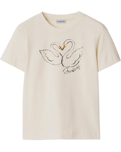 Burberry Cotton Swan T-shirt - White