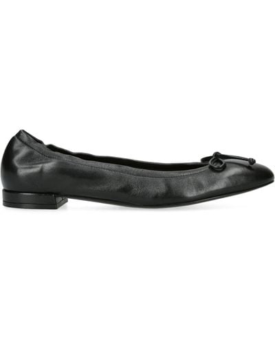 Stuart Weitzman Leather Bria Ballet Flats - Black