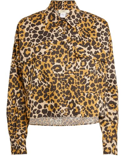 Weekend by Maxmara Cropped Leopard Print Shirt - Natural