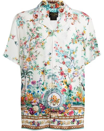 Camilla Modal Floral Short-sleeve Shirt - White