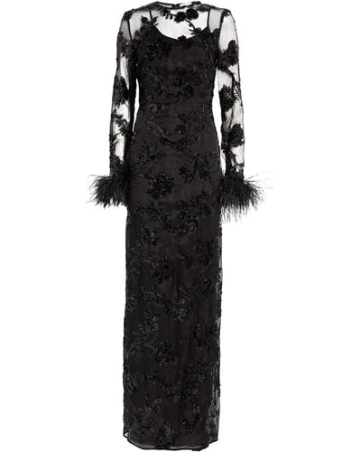 Erdem Silk Embellished Gown - Black