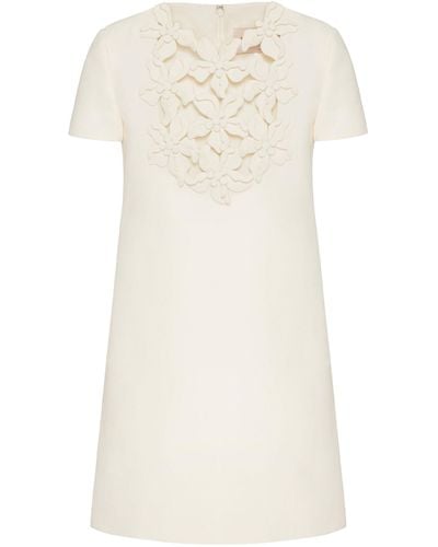 Valentino Garavani Hibiscus-detail Mini Dress - White