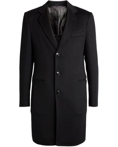 Giorgio Armani Cashmere Single-breasted Coat - Black