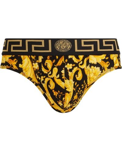 Versace Baroque Low-rise Briefs - Yellow