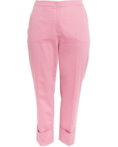 Marina Rinaldi Cotton Satin Trousers - Pink
