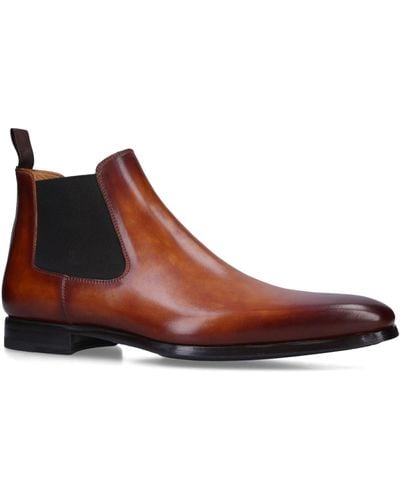 Magnanni Leather Chelsea Boots - Brown