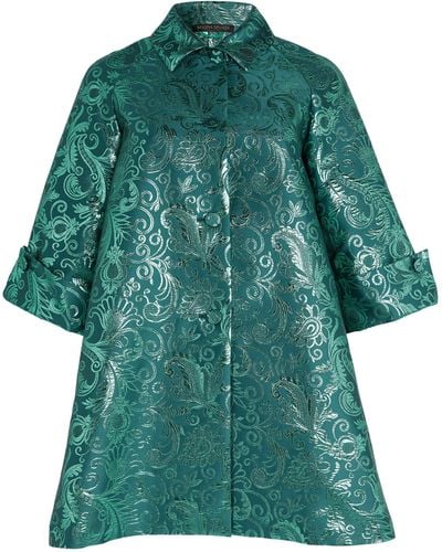 Marina Rinaldi Paisley Print Overcoat - Green