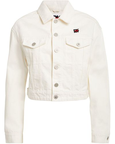 DKNY Denim Cropped Jacket - White