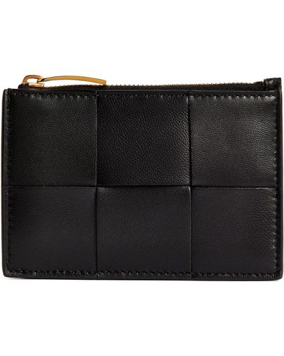 Bottega Veneta Leather Intreccio Card Holder - Metallic