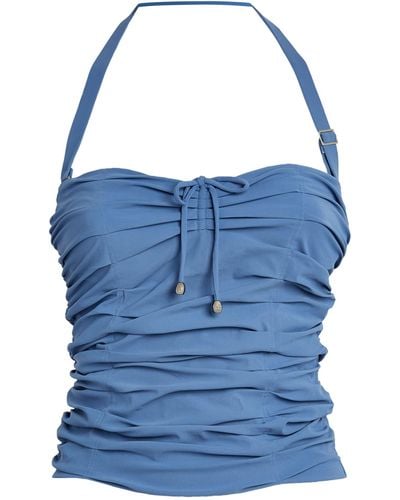 Shan Ruched Tankini Top - Blue