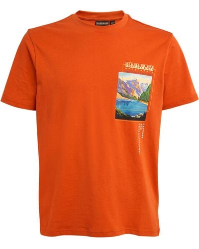 Napapijri Cotton Graphic T-shirt - Orange