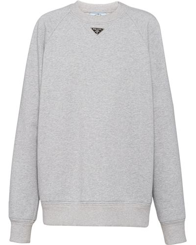 Prada Cotton Logo Sweatshirt - Grey