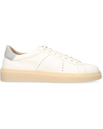 Eleventy Leather Low-top Sneakers - Natural