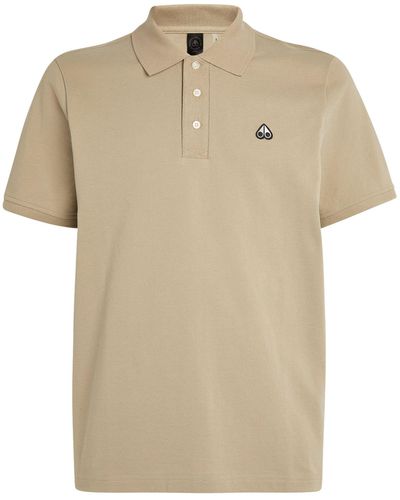 Moose Knuckles Cotton Pique Logo Polo Shirt - Natural
