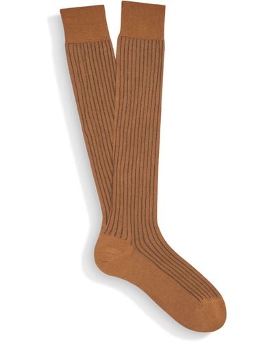 Zegna Cotton-blend Foliage Socks - Brown
