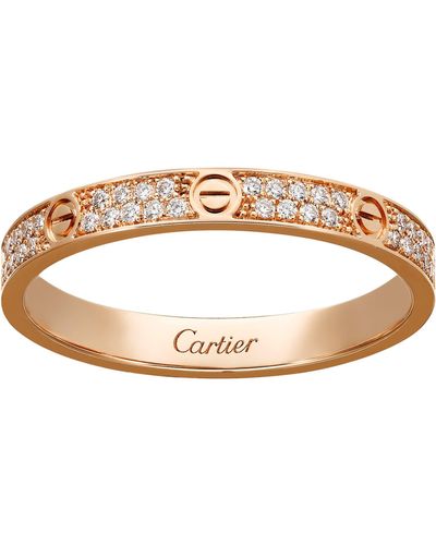 Cartier Rose Gold And Diamond Love Ring - Brown