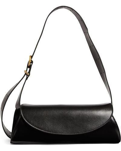 Jil Sander Leather Cannolo Shoulder Bag - Black