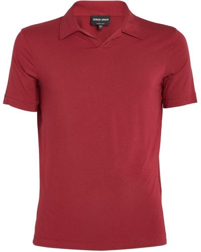 Giorgio Armani Spread-collar Polo Shirt - Red