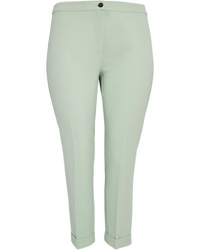 Marina Rinaldi Tapered Tailored Trousers - Green