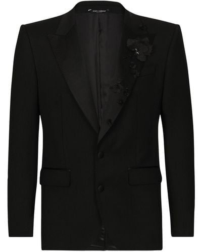 Dolce & Gabbana Embellished Single-breasted Blazer - Black