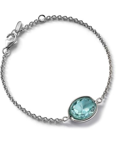 Baccarat Sterling Silver Croise Turquoise Chain Bracelet - Blue