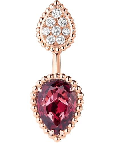 Boucheron Rose Gold, Diamond And Garnet Serpent Bohème Earrings - Red